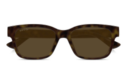 Shop GUCCI Logo Signature Rectangle Sunglasses in Havana online.