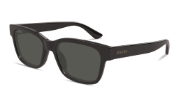 Shop GUCCI Logo Signature Rectangle Sunglasses in Grey online.