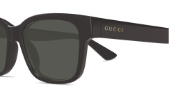 Shop GUCCI Logo Signature Rectangle Sunglasses in Grey online.