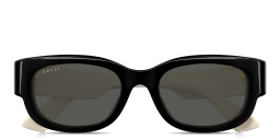 Shop GUCCI GG Oval Sunglasses in Black online.