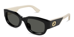 Shop GUCCI GG Oval Sunglasses in Black online.