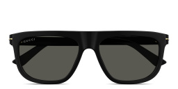 Shop GUCCI Logo Signature Square Sunglasses in Black online.
