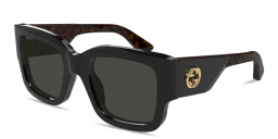 Shop GUCCI Oblique Square Sunglasses in Black online.