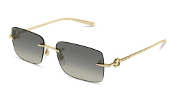 Shop GUCCI Horsebit Rimless Rectangle Sunglasses in Gold online.