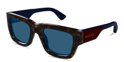Shop GUCCI Oblique Square Sunglasses in Havana online.