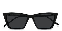 SAINT LAURENT SL 737 Mica Thin Rectangle Sunglasses in Black – Product Photo 1
