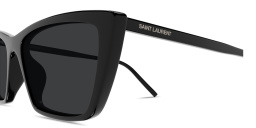 SAINT LAURENT SL 737 Mica Thin Rectangle Sunglasses in Black – Product Photo 3