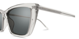 Shop SAINT LAURENT SL 737 Mica Thin Rectangle Sunglasses in Beige online.