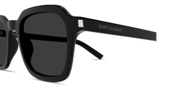 SAINT LAURENT Logo Print Unisex Square Sunglasses in Black – Product Photo 3