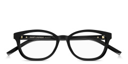 SAINT LAURENT Monogram Hinge Square Eyeglasses in Black – Product Photo 1