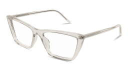 Shop SAINT LAURENT SL 737 Mica Thin Opt Rectangle Eyeglasses in Beige online.