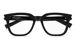 Shop SAINT LAURENT Mid Naked Wirecore Square Eyeglasses in Black online.