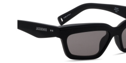 Shop JACQUEMUS Salon Unisex Irregular Sunglasses in Black online.
