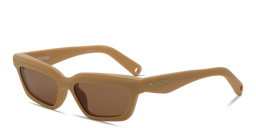 Shop JACQUEMUS Salon Unisex Irregular Sunglasses in Yellow online.