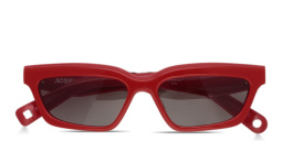 JACQUEMUS Salon Unisex Irregular Sunglasses in Red – Product Photo 1