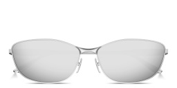 نظارات شمسية مستطيلة بالشعار المنقوش من بالينسياغا بلون فضي - صورة المنتج 1