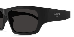 BALENCIAGA Logo Print Rectangle Sunglasses in Black – Product Photo 3
