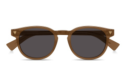 Shop BOTTEGA VENETA Triangle Stud Panthos Sunglasses in Brown online.