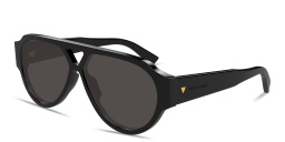 Shop BOTTEGA VENETA Bold Triangle Stud Pilot Sunglasses in Black online.