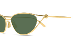 Shop BOTTEGA VENETA Knot Cat-Eye Sunglasses in Gold online.