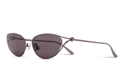 Shop BOTTEGA VENETA Knot Cat-Eye Sunglasses in Gunmetal online.