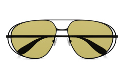 Shop BOTTEGA VENETA Engraved Logo Unisex Pilot Sunglasses in Black online.