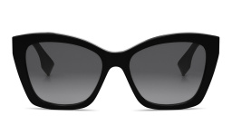 Shop FENDI Lettering Brown Square Sunglasses in Black online.