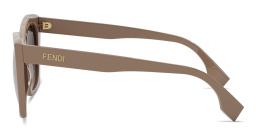Shop FENDI Lettering Brown Square Sunglasses in Taupe online.