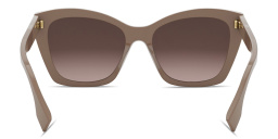 Shop FENDI Lettering Brown Square Sunglasses in Taupe online.