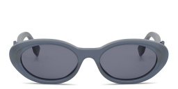 Shop FENDI FF Diamonds Oval Sunglasses in Blue online.
