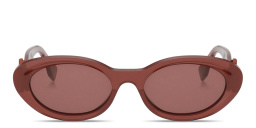 Shop FENDI FF Diamonds Oval Sunglasses in Opaline Rust online.