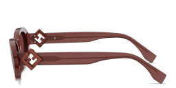 Shop FENDI FF Diamonds Oval Sunglasses in Opaline Rust online.