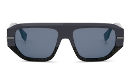 Shop FENDI Fendigraphy Havana Irregular Sunglasses in Blue online.