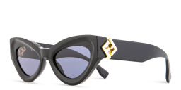 Shop FENDI FF Diamonds Black Cat-Eye Sunglasses in Black online.