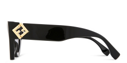 Shop FENDI FF Diamonds Black Cat-Eye Sunglasses in Black online.
