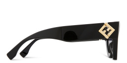 Shop FENDI FF Diamonds Black Cat-Eye Sunglasses in Black online.