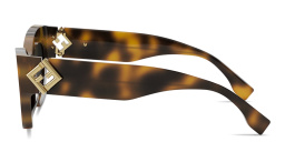 Shop FENDI FF Diamonds Cat-Eye Sunglasses in Tortoise online.