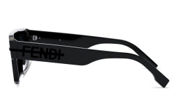Shop FENDI Fendigraphy Brown Rectangular Sunglasses in Black online.