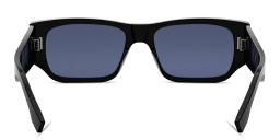 FENDI FF Squared Black Rectangular Sunglasses in Black – Product Photo 4