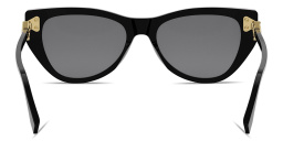 Shop FENDI FF Diamonds Black Cat-Eye Sunglasses in Black online.