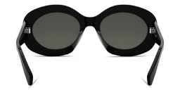 Shop CELINE Triomphe Black Round Sunglasses in Black online.
