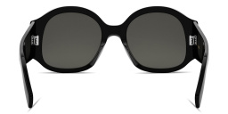 Shop CELINE Maxi Triomphe Black Round Sunglasses in Black online.
