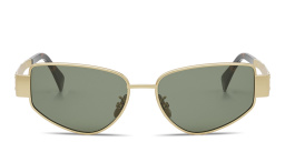 Shop CELINE Triomphe Gold Cat-Eye Sunglasses in Gold online.