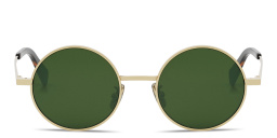 Shop CELINE Metal Gold Round Sunglasses in Gold online.