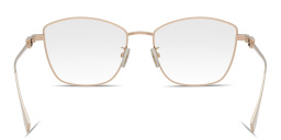 Shop FENDI Baguette Rose Irregular Eyeglasses in Rose Gold online.