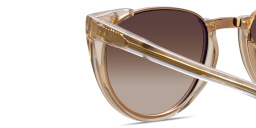 Shop LINDA FARROW Iris Oval Sunglasses in Brown online.