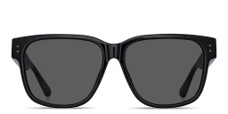 LINDA FARROW Perry Square Sunglasses in Black – Product Photo 1