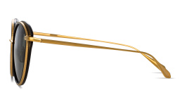 Shop LINDA FARROW Song Cat-Eye Sunglasses in Black Gold online.