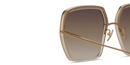 Shop LINDA FARROW Syan Oversized Square Sunglasses in Transparent Brown online.