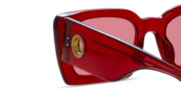 تسوق نظارات شمسية نييفي بإطار مستطيل ليندا فارو بلون أحمر شفاف أونلاين.